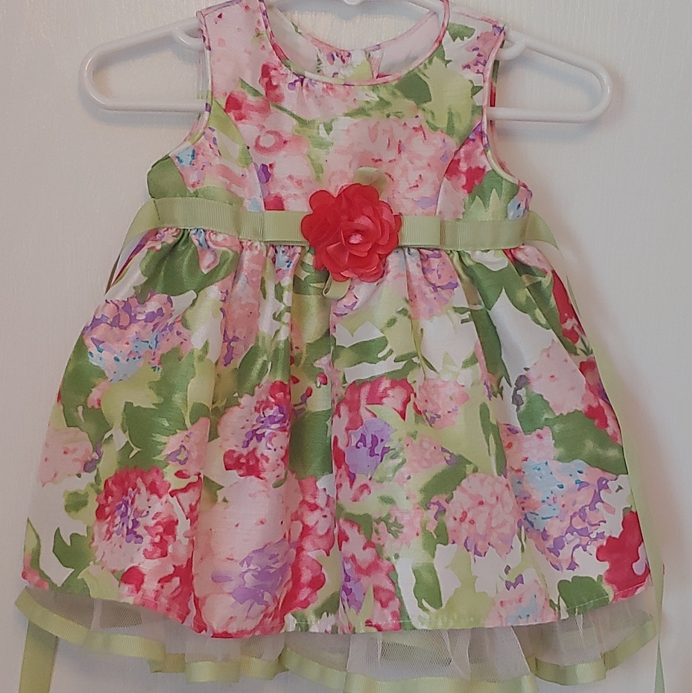 Jenny & Me Infant Floral Dress. 3-6 months. Portraits. Tulle. Ribbon